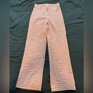 Pink and white plaid pants